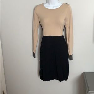Sweater dress—tan, black, and grey.  XS or S